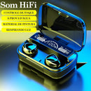 Fone Sem Fio M10 Bluetooth 5.1 TWS Estéreo, Graves Potentes e Pod Carregador LED