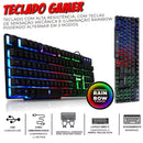 Kit Gamer Teclado Semi Mecanico RGB Mouse Optico 1600dpi Headset Com Microfone