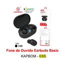Fone de Ouvido E6S Pro Display – Bluetooth 5.1, Graves Potentes e Estojo Recarregável